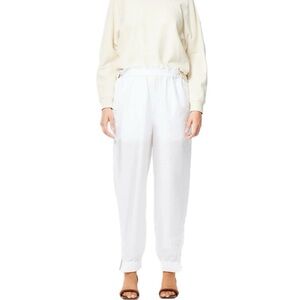 NWT Tibi Crispy Nylon Paper Bag Waist Felix Jogger Pant White S